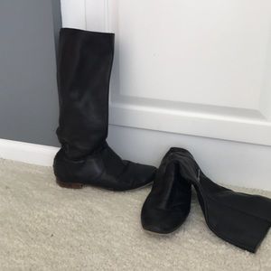 Jillian black leather Frye boots.